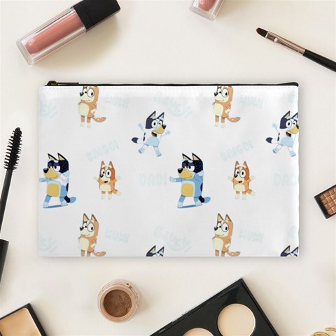 Bluey, Bluey merch, Bluey pattern, Bluey Bluey, bingo, Bluey design, bluey dog Cosmetic Bag (Large) from ArtsNow.com Front