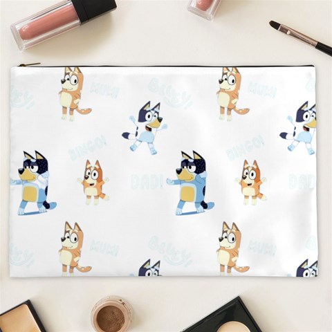 Bluey, Bluey merch, Bluey pattern, Bluey Bluey, bingo, Bluey design, bluey dog Cosmetic Bag (XXL) from ArtsNow.com Front