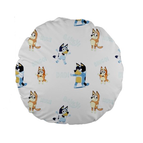 Bluey, Bluey merch, Bluey pattern, Bluey Bluey, bingo, Bluey design, bluey dog Standard 15  Premium Round Cushions from ArtsNow.com Front