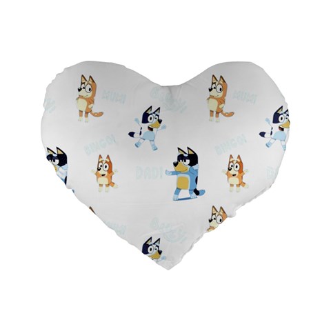 Bluey, Bluey merch, Bluey pattern, Bluey Bluey, bingo, Bluey design, bluey dog Standard 16  Premium Heart Shape Cushions from ArtsNow.com Front