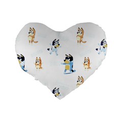 Bluey, Bluey merch, Bluey pattern, Bluey Bluey, bingo, Bluey design, bluey dog Standard 16  Premium Heart Shape Cushions from ArtsNow.com Back