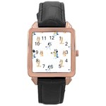 Bluey, Bluey merch, Bluey pattern, Bluey Bluey, bingo, Bluey design, bluey dog Rose Gold Leather Watch Bluey, Bluey merch, Bluey pattern, Bluey Bluey, bingo, Bluey design, bluey dog Rose Gold Leather Watch