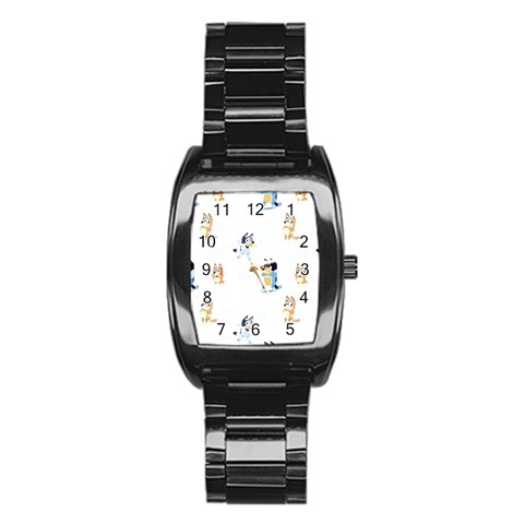 Bluey, Bluey merch, Bluey pattern, Bluey Bluey, bingo, Bluey design, bluey dog Stainless Steel Barrel Watch from ArtsNow.com Front