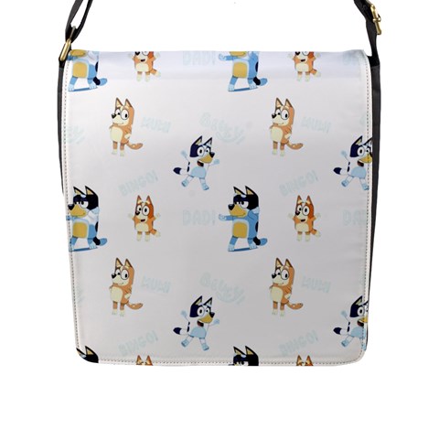 Bluey, Bluey merch, Bluey pattern, Bluey Bluey, bingo, Bluey design, bluey dog Flap Closure Messenger Bag (L) from ArtsNow.com Front