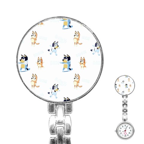 Bluey, Bluey merch, Bluey pattern, Bluey Bluey, bingo, Bluey design, bluey dog Stainless Steel Nurses Watch from ArtsNow.com Front
