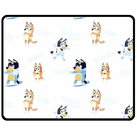 Bluey, Bluey merch, Bluey pattern, Bluey Bluey, bingo, Bluey design, bluey dog 60  x 50  Two Sides Fleece Blanket (Medium) from ArtsNow.com 58.8 x47.4  Blanket Front