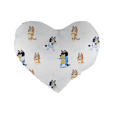 Bluey, Bluey merch, Bluey pattern, Bluey Bluey, bingo, Bluey design, bluey dog Standard 16  Premium Flano Heart Shape Cushions from ArtsNow.com Front