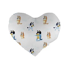 Bluey, Bluey merch, Bluey pattern, Bluey Bluey, bingo, Bluey design, bluey dog Standard 16  Premium Flano Heart Shape Cushions from ArtsNow.com Front