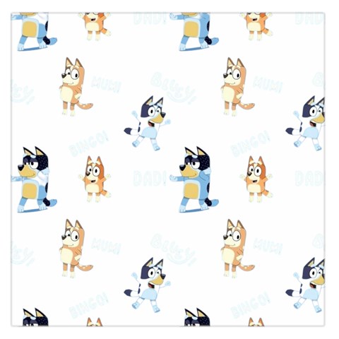 Bluey, Bluey merch, Bluey pattern, Bluey Bluey, bingo, Bluey design, bluey dog 36  x 36  Square Satin Scarf from ArtsNow.com Front