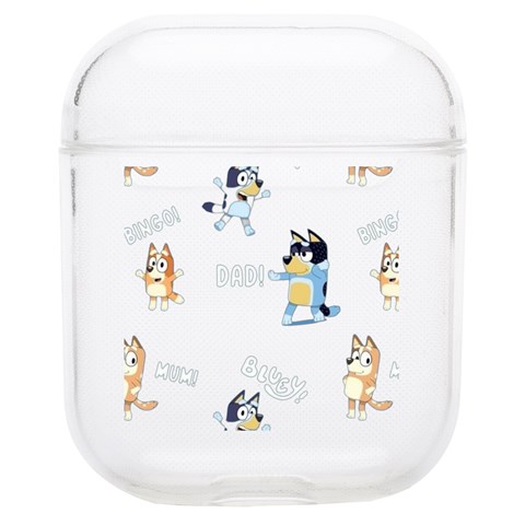 Bluey, Bluey merch, Bluey pattern, Bluey Bluey, bingo, Bluey design, bluey dog Soft TPU AirPods 1/2 Case from ArtsNow.com Front