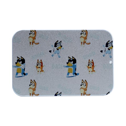 Bluey, Bluey merch, Bluey pattern, Bluey Bluey, bingo, Bluey design, bluey dog Open Lid Metal Box (Silver)   from ArtsNow.com Front