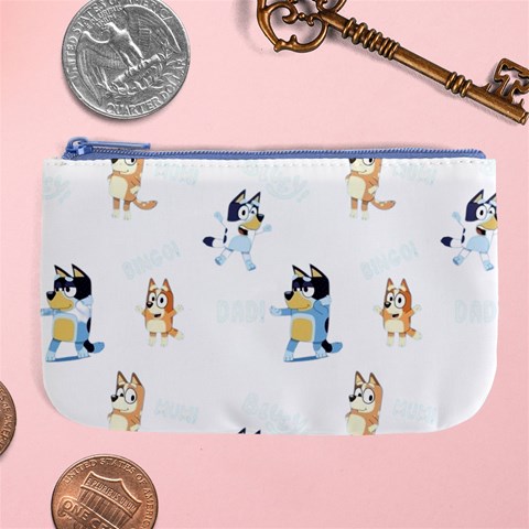 Bluey, Bluey merch, Bluey pattern, Bluey Bluey, bingo, Bluey design, bluey dog Large Coin Purse from ArtsNow.com Front