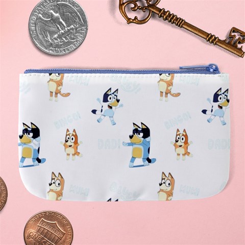 Bluey, Bluey merch, Bluey pattern, Bluey Bluey, bingo, Bluey design, bluey dog Large Coin Purse from ArtsNow.com Back