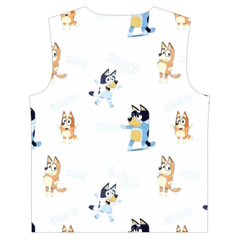 Bluey, Bluey merch, Bluey pattern, Bluey Bluey, bingo, Bluey design, bluey dog Kid s Button Up Puffer Vest from ArtsNow.com Back