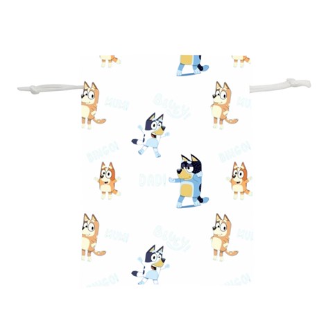 Bluey, Bluey merch, Bluey pattern, Bluey Bluey, bingo, Bluey design, bluey dog Lightweight Drawstring Pouch (M) from ArtsNow.com Front