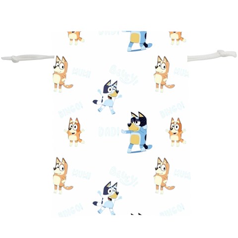 Bluey, Bluey merch, Bluey pattern, Bluey Bluey, bingo, Bluey design, bluey dog Lightweight Drawstring Pouch (XL) from ArtsNow.com Front