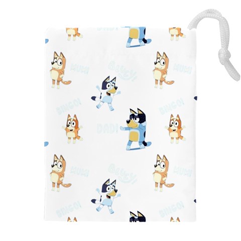 Bluey, Bluey merch, Bluey pattern, Bluey Bluey, bingo, Bluey design, bluey dog Drawstring Pouch (5XL) from ArtsNow.com Front