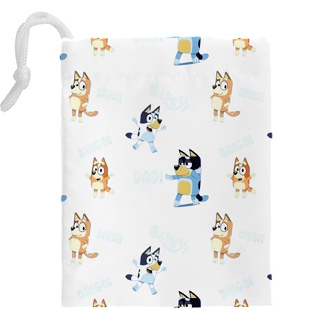 Bluey, Bluey merch, Bluey pattern, Bluey Bluey, bingo, Bluey design, bluey dog Drawstring Pouch (5XL) from ArtsNow.com Back