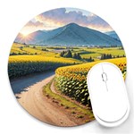 Sunflowers Flowers Nature Round Mousepad