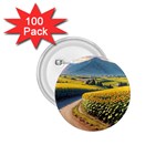 Sunflowers Flowers Nature 1.75  Buttons (100 pack) 