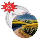 Sunflowers Flowers Nature 2.25  Buttons (100 pack) 