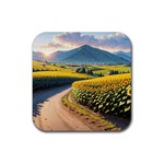 Sunflowers Flowers Nature Rubber Coaster (Square)