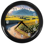 Sunflowers Flowers Nature Wall Clock (Black)