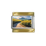Sunflowers Flowers Nature Gold Trim Italian Charm (9mm)