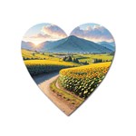 Sunflowers Flowers Nature Heart Magnet