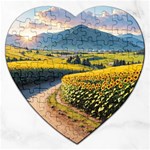 Sunflowers Flowers Nature Jigsaw Puzzle (Heart)