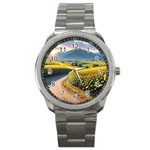 Sunflowers Flowers Nature Sport Metal Watch