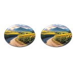 Sunflowers Flowers Nature Cufflinks (Oval)