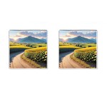 Sunflowers Flowers Nature Cufflinks (Square)