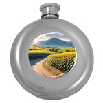 Sunflowers Flowers Nature Round Hip Flask (5 oz)