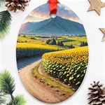 Sunflowers Flowers Nature Oval Ornament (Two Sides)