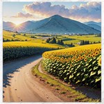 Sunflowers Flowers Nature Canvas 16  x 16 