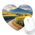 Sunflowers Flowers Nature Heart Mousepad