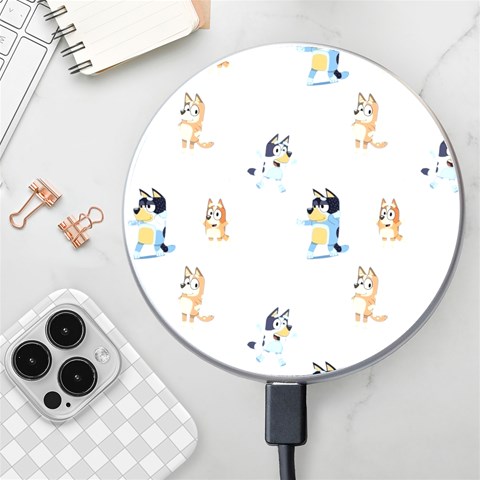 Bluey, Bluey merch, Bluey pattern, Bluey Bluey, bingo, Bluey design, bluey dog Wireless Fast Charger(White) from ArtsNow.com Front