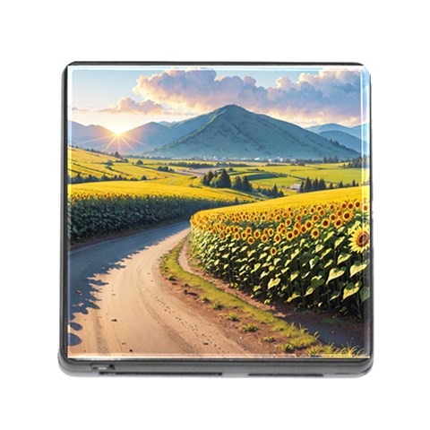 Sunflowers Flowers Nature Memory Card Reader (Square 5 Slot) from ArtsNow.com Front