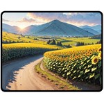 Sunflowers Flowers Nature 60  x 50  Fleece Blanket (Medium)