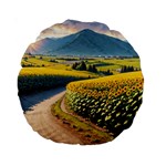Sunflowers Flowers Nature Standard 15  Premium Round Cushions