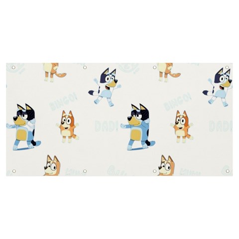 Bluey, Bluey merch, Bluey pattern, Bluey Bluey, bingo, Bluey design, bluey dog Banner and Sign 8  x 4  from ArtsNow.com Front
