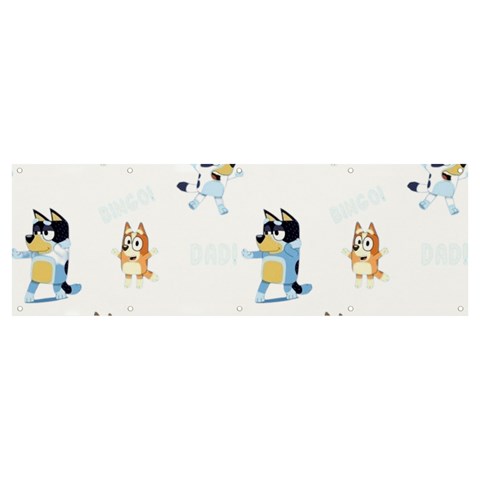 Bluey, Bluey merch, Bluey pattern, Bluey Bluey, bingo, Bluey design, bluey dog Banner and Sign 12  x 4  from ArtsNow.com Front