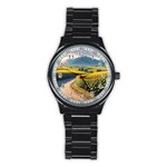 Sunflowers Flowers Nature Stainless Steel Round Watch