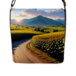 Sunflowers Flowers Nature Flap Closure Messenger Bag (L)