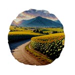 Sunflowers Flowers Nature Standard 15  Premium Flano Round Cushions