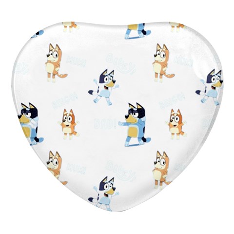 Bluey, Bluey merch, Bluey pattern, Bluey Bluey, bingo, Bluey design, bluey dog Heart Glass Fridge Magnet (4 pack) from ArtsNow.com Front