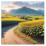 Sunflowers Flowers Nature 36  x 36  Square Satin Scarf