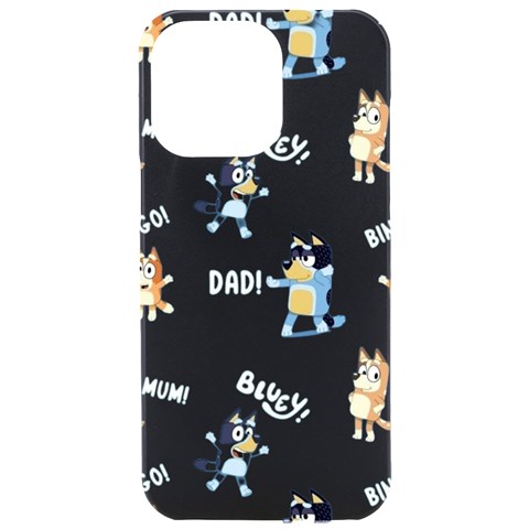 Bluey, Bluey merch, Bluey pattern, Bluey Bluey, bingo, Bluey design, bluey dog iPhone 15 Pro Max Black UV Print PC Hardshell Case from ArtsNow.com Front