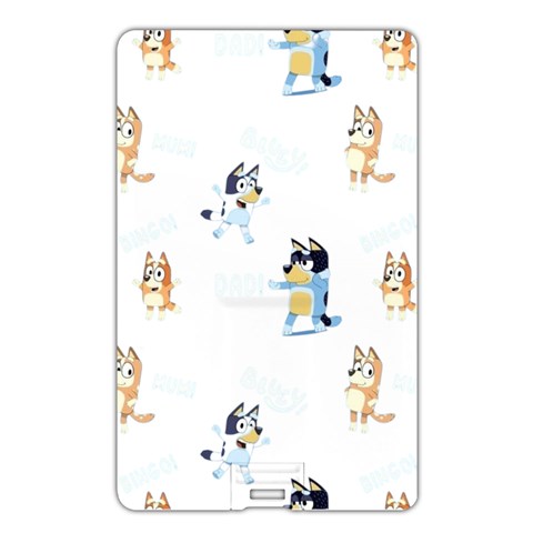 Bluey, Bluey merch, Bluey pattern, Bluey Bluey, bingo, Bluey design, bluey dog Name Card Style USB Flash Drive from ArtsNow.com Back